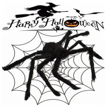 30cm/50cm/75cm/90cm/125cm/150cm/200cm Halloween Giant Black Spider Decoration Haunted House Prop Indoor Outdoor Decor