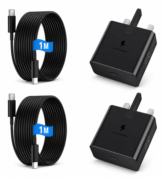 25W USB-C Charger + Cable — 2 Pack