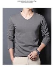 Men’s Thermal T-Shirt – Plush Long-Sleeve Round Neck – Velvet Padded Base Layer