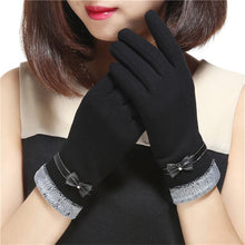 Women’s Vintage Bow-Knot Gloves – Touchscreen Driving Mittens – Warm Windproof