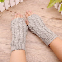 Women’s Knitted Fingerless Gloves – Faux Wool Warm Mitten – Winter Fashion Accessory