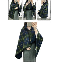 Double-Layer Tartan Plaid Scarf – Women’s Winter Blanket Shawl – Elegant Warm Wrap