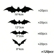 60pcs 3D Waterproof black Bats Wall Decor Halloween Decor