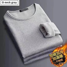Men’s Thermal T-Shirt – Plush Long-Sleeve Round Neck – Velvet Padded Base Layer