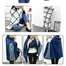 Double-Layer Tartan Plaid Scarf – Women’s Winter Blanket Shawl – Elegant Warm Wrap