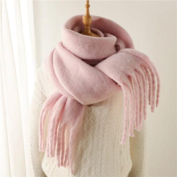 Winter Cashmere Scarf – Unisex Thick Pashmina Wrap – Soft Long Blanket Shawl