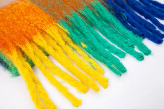 Women’s Cashmere Winter Scarf – Thick Warm Pashmina Shawl – Soft Rainbow Tassel Wrap