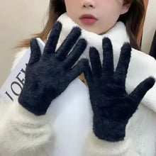 Women’s Mink Velvet Gloves – Plush Warm Five-Finger – Outdoor Cycling Cold-Proof