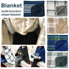 Double-Layer Tartan Plaid Scarf – Women’s Winter Blanket Shawl – Elegant Warm Wrap