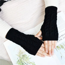 Women’s Knitted Fingerless Gloves – Faux Wool Warm Mitten – Winter Fashion Accessory