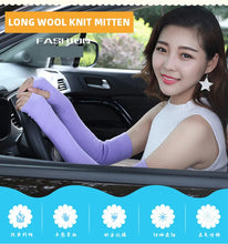 Women’s Long Knitted Fingerless Gloves – Y2K Thermal Arm Warmers 40–60 cm
