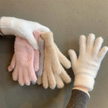 Women’s Mink Velvet Gloves – Plush Warm Five-Finger – Outdoor Cycling Cold-Proof
