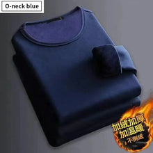 Men’s Thermal T-Shirt – Plush Long-Sleeve Round Neck – Velvet Padded Base Layer