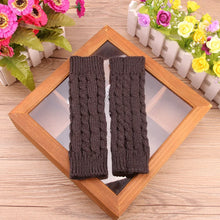 Women’s Knitted Fingerless Gloves – Faux Wool Warm Mitten – Winter Fashion Accessory