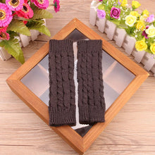 Women’s Knitted Fingerless Gloves – Faux Wool Warm Mitten – Winter Fashion Accessory