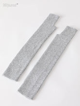 Women’s Long Knitted Fingerless Gloves – Y2K Thermal Arm Warmers 40–60 cm