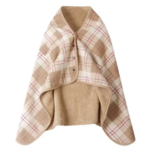 Double-Layer Tartan Plaid Scarf – Women’s Winter Blanket Shawl – Elegant Warm Wrap