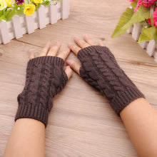 Women’s Knitted Fingerless Gloves – Faux Wool Warm Mitten – Winter Fashion Accessory