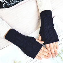 Women’s Knitted Fingerless Gloves – Faux Wool Warm Mitten – Winter Fashion Accessory