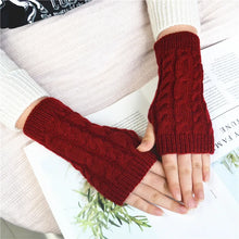 Women’s Knitted Fingerless Gloves – Faux Wool Warm Mitten – Winter Fashion Accessory